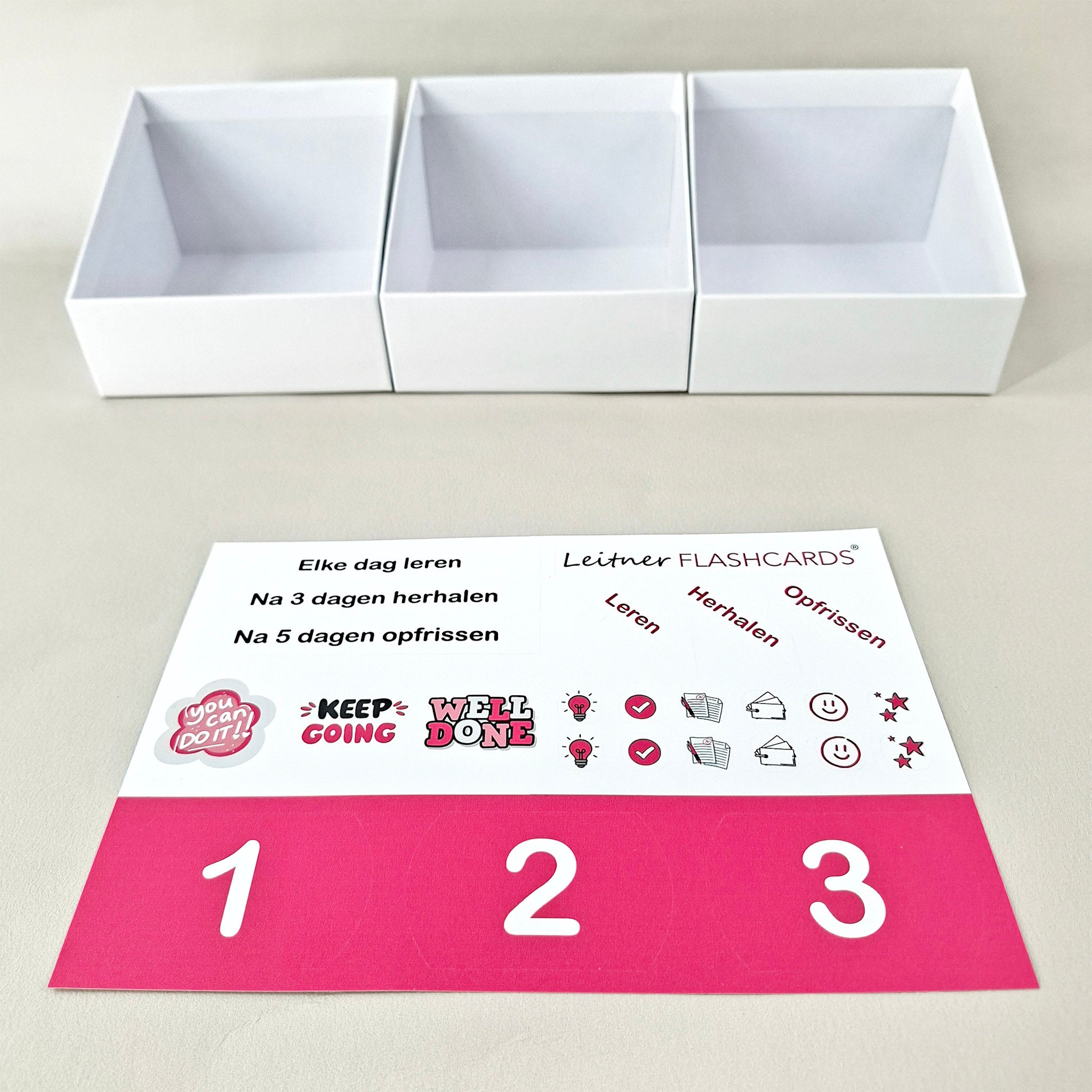 Leitner Learning System Boxes – Pink Edition