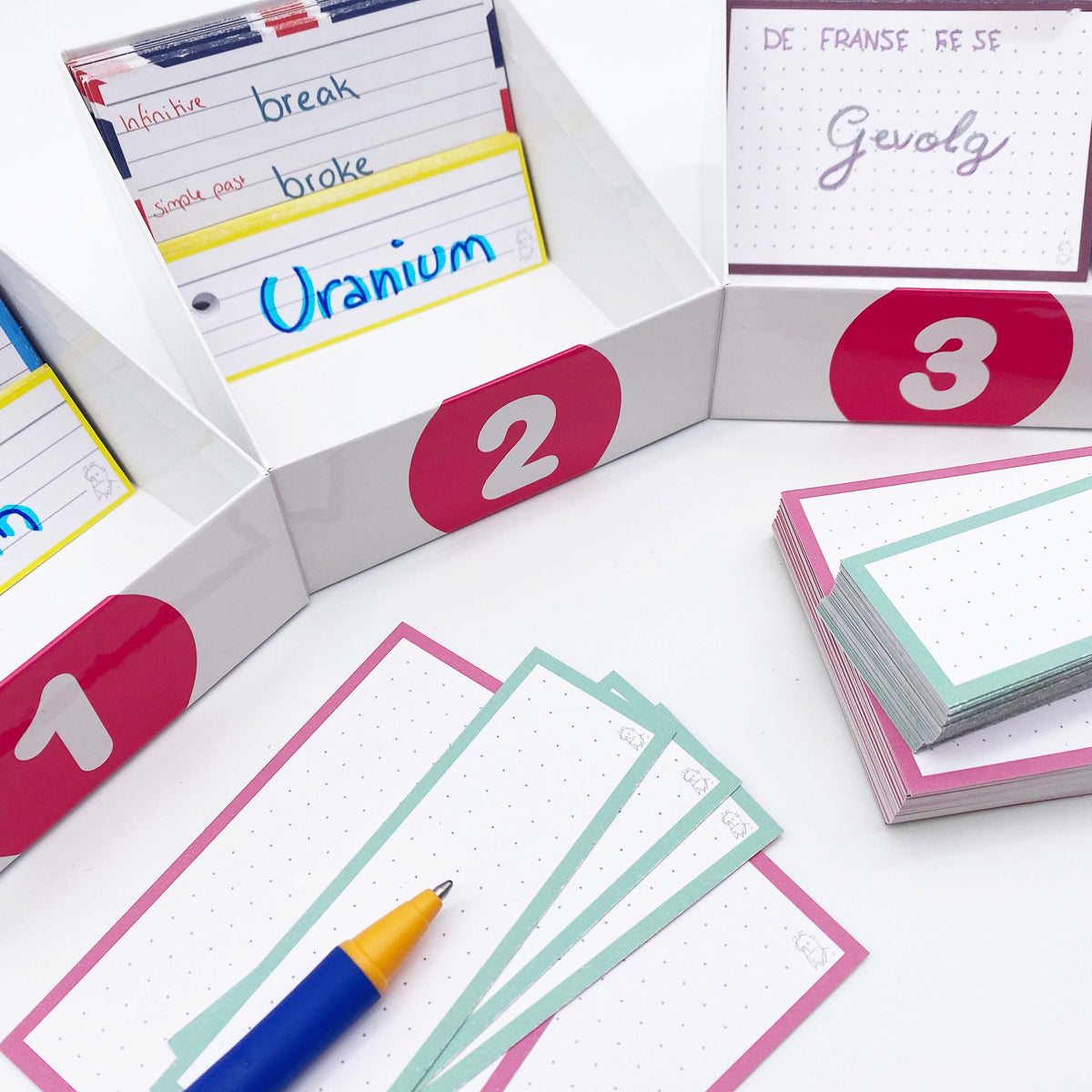Leitner Learning System Boxes – Pink Edition