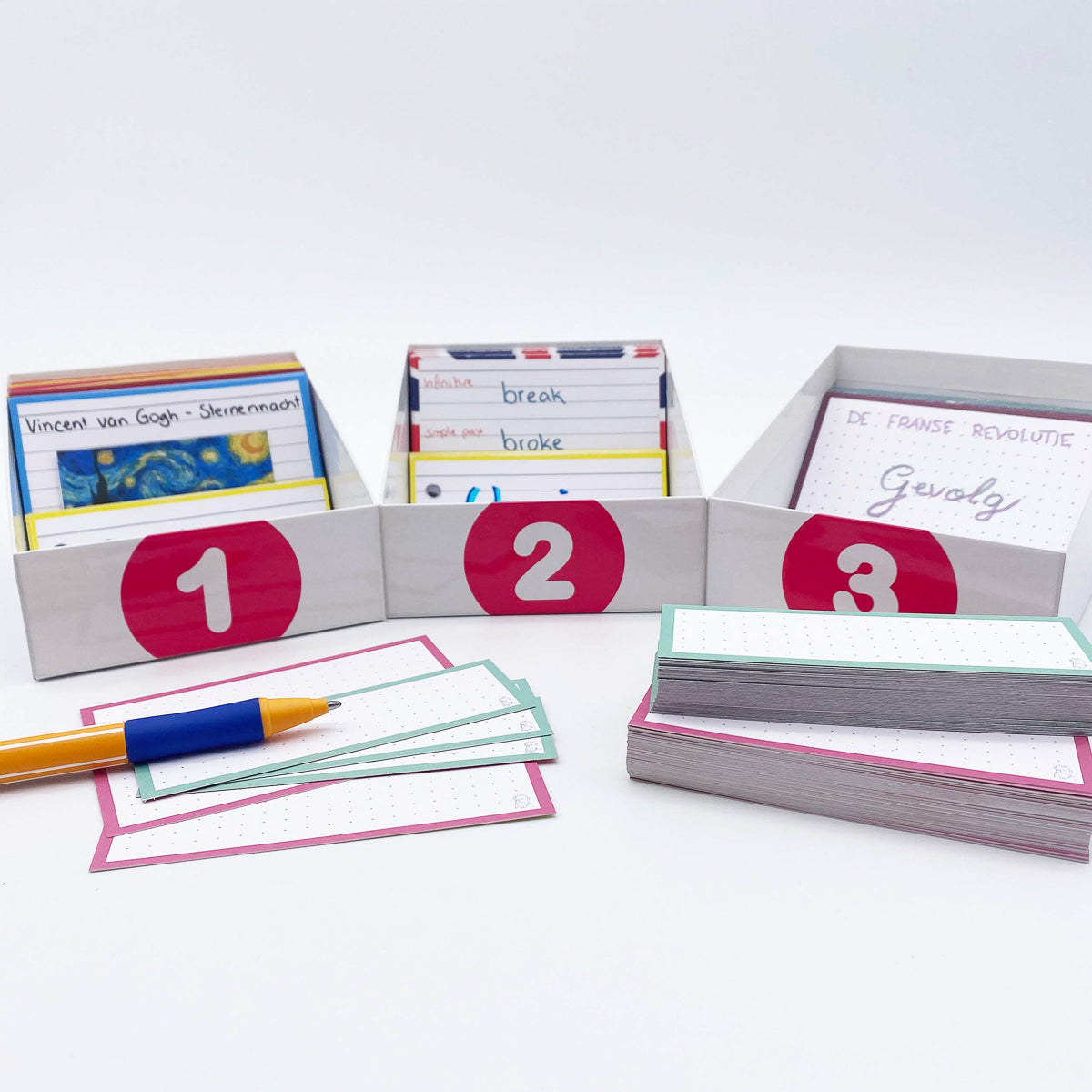 Leitner Learning System Boxes – Pink Edition