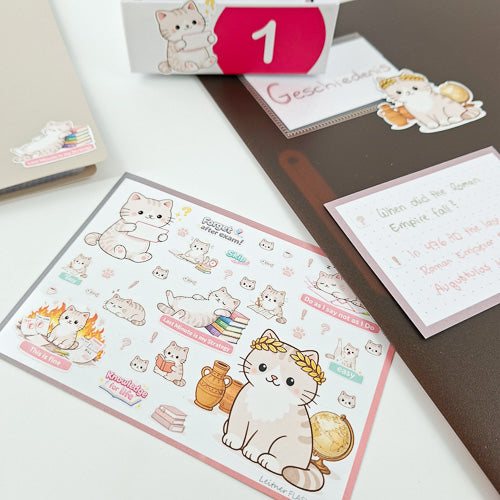 Leitner Flashcards Animal Stickers A6 - Cat