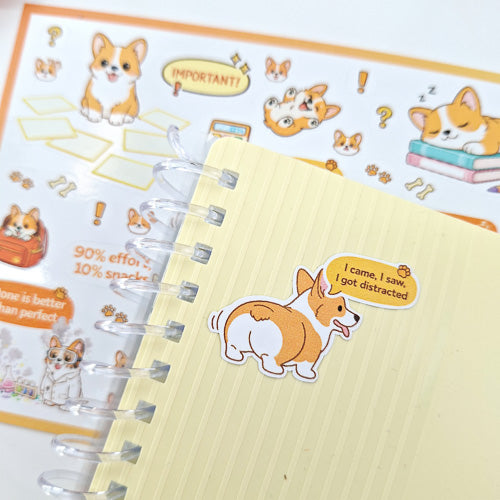 Leitner Flashcards Animal Stickers A6 - Corgi