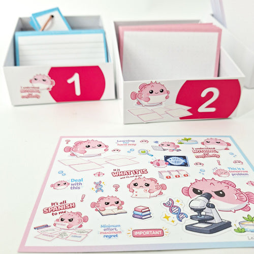 Leitner Flashcards Animal Stickers A6 - Pufferfish