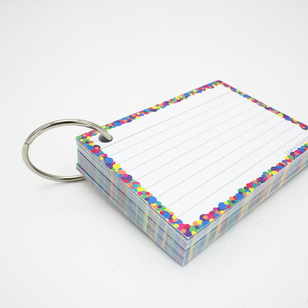Leitner Flashcards A7 Classic Lined Confetti
