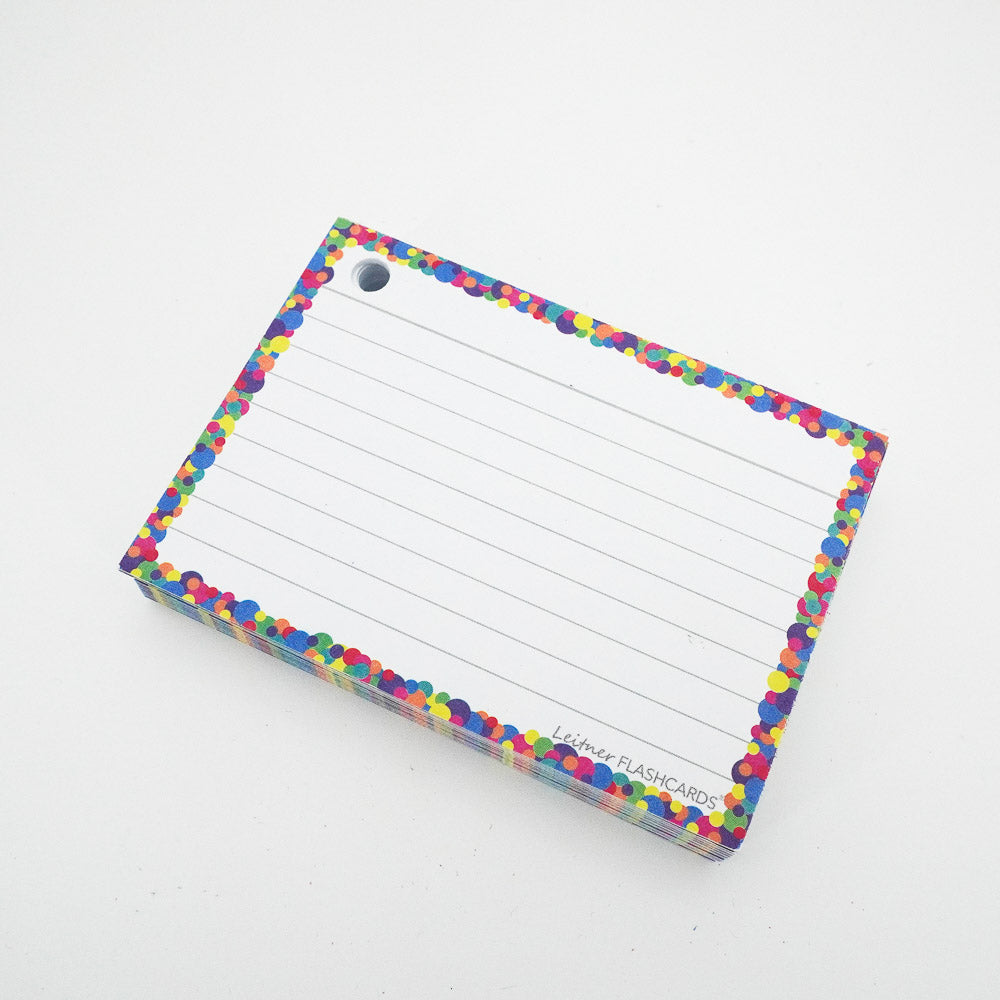 Leitner Flashcards A7 Classic Lined Confetti