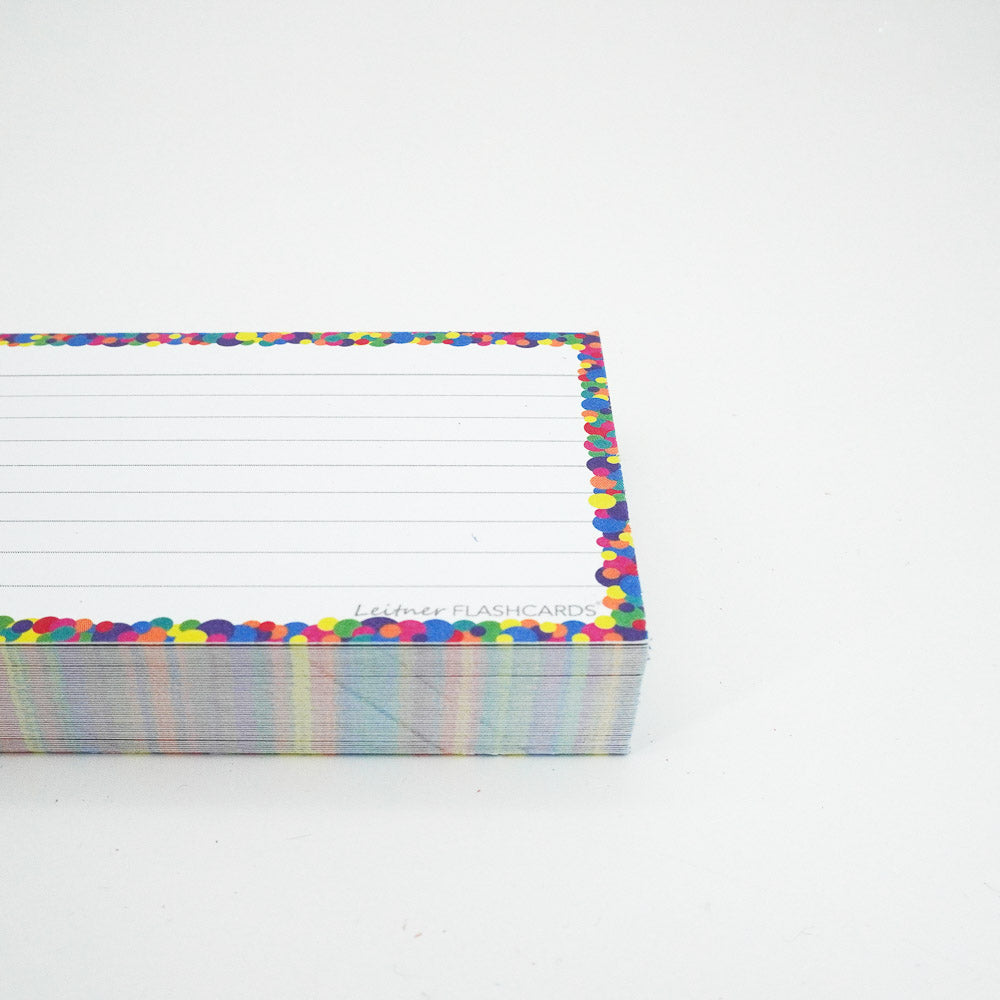 Leitner Flashcards A7 Classic Lined Confetti