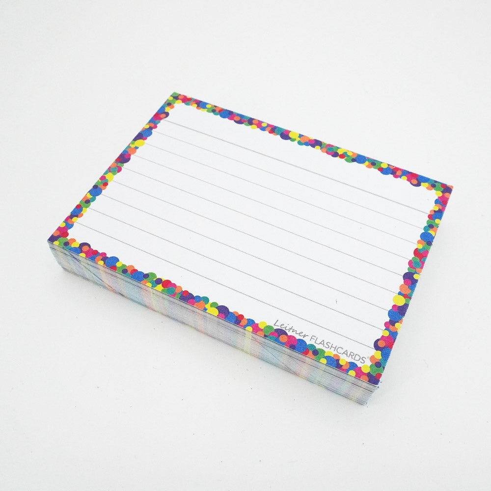 Leitner Flashcards A7 Classic Lined Confetti