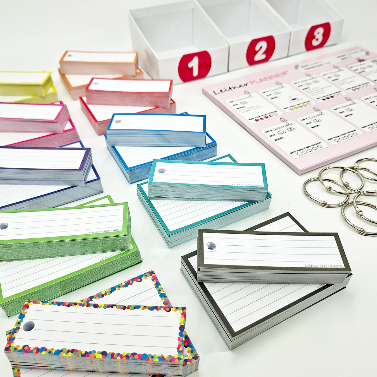 Leitner Flashcards Exam Pack - Classic Colors