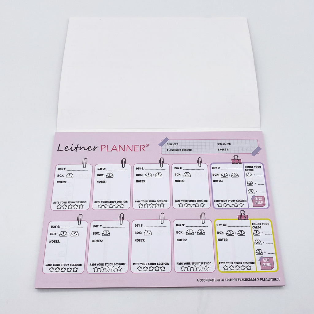 Leitner Flashcards Planner A4 Pink
