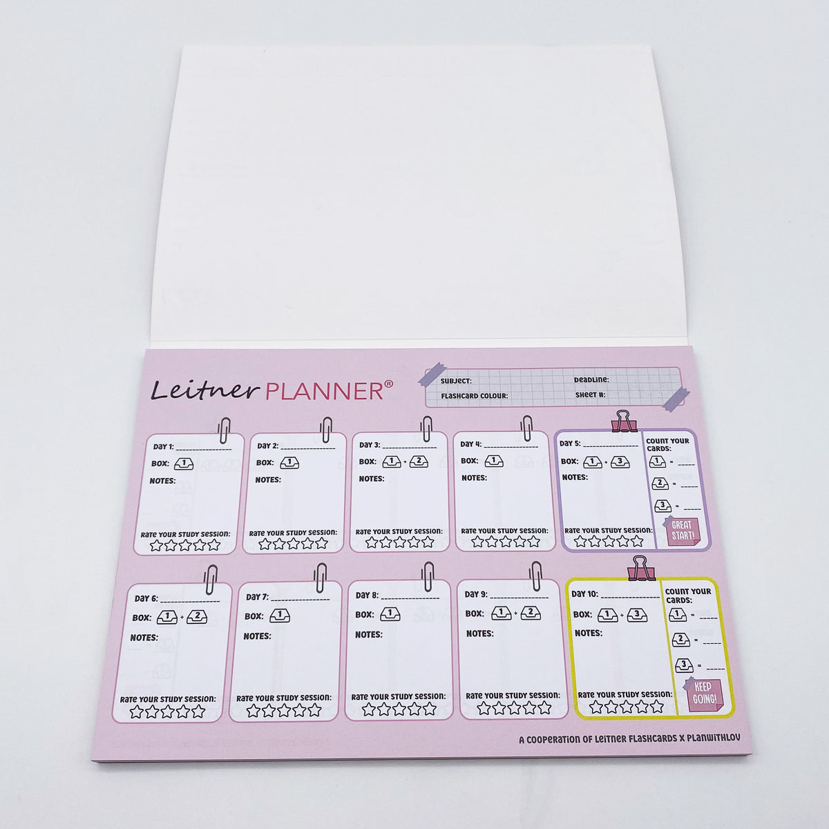 Leitner Flashcards Planner A4 Pink
