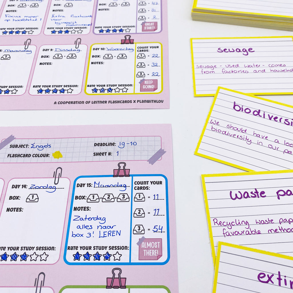 Leitner Flashcards Exam Pack - Classic Colors
