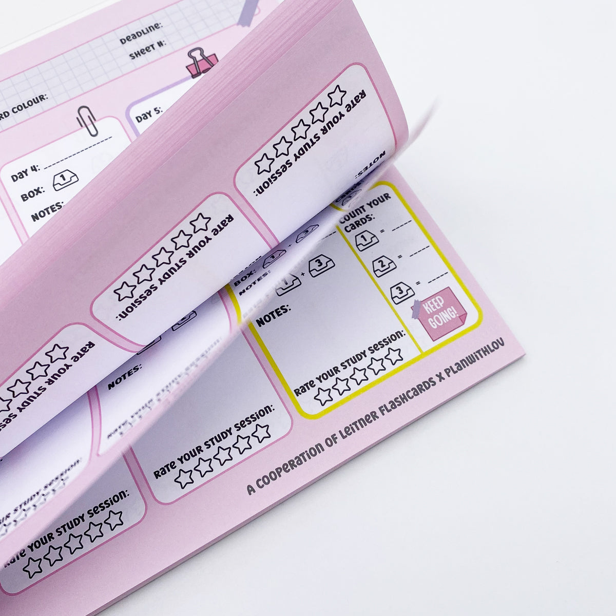 Leitner Flashcards Planner A4 Pink