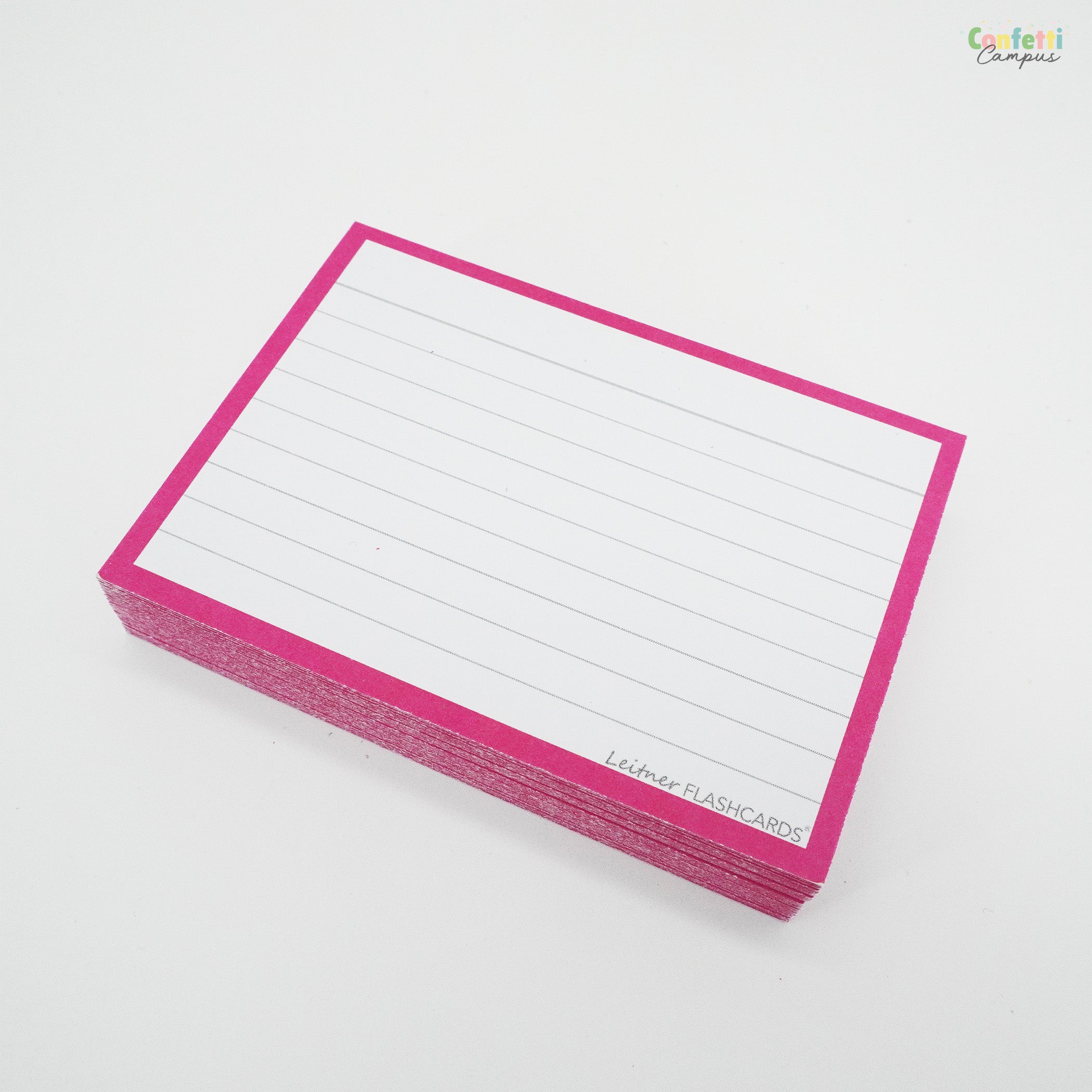 Leitner Flashcards A7 Classic Lined pink