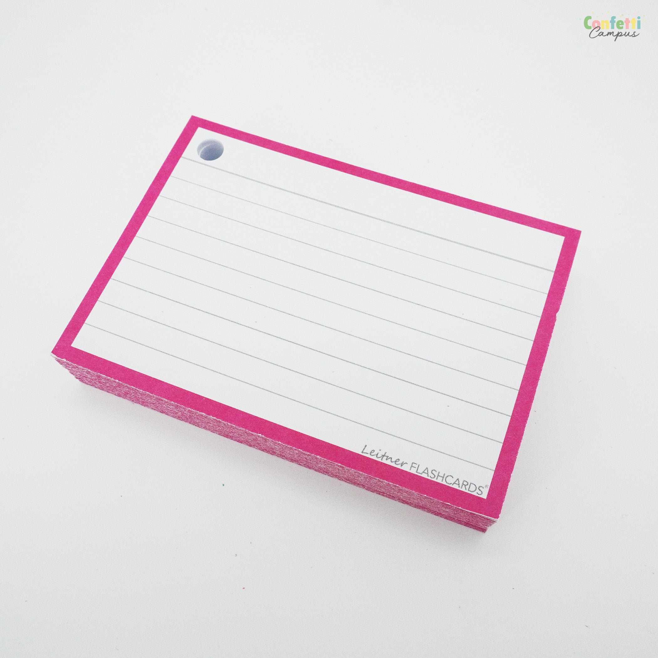 Leitner Flashcards A7 Classic Lined pink