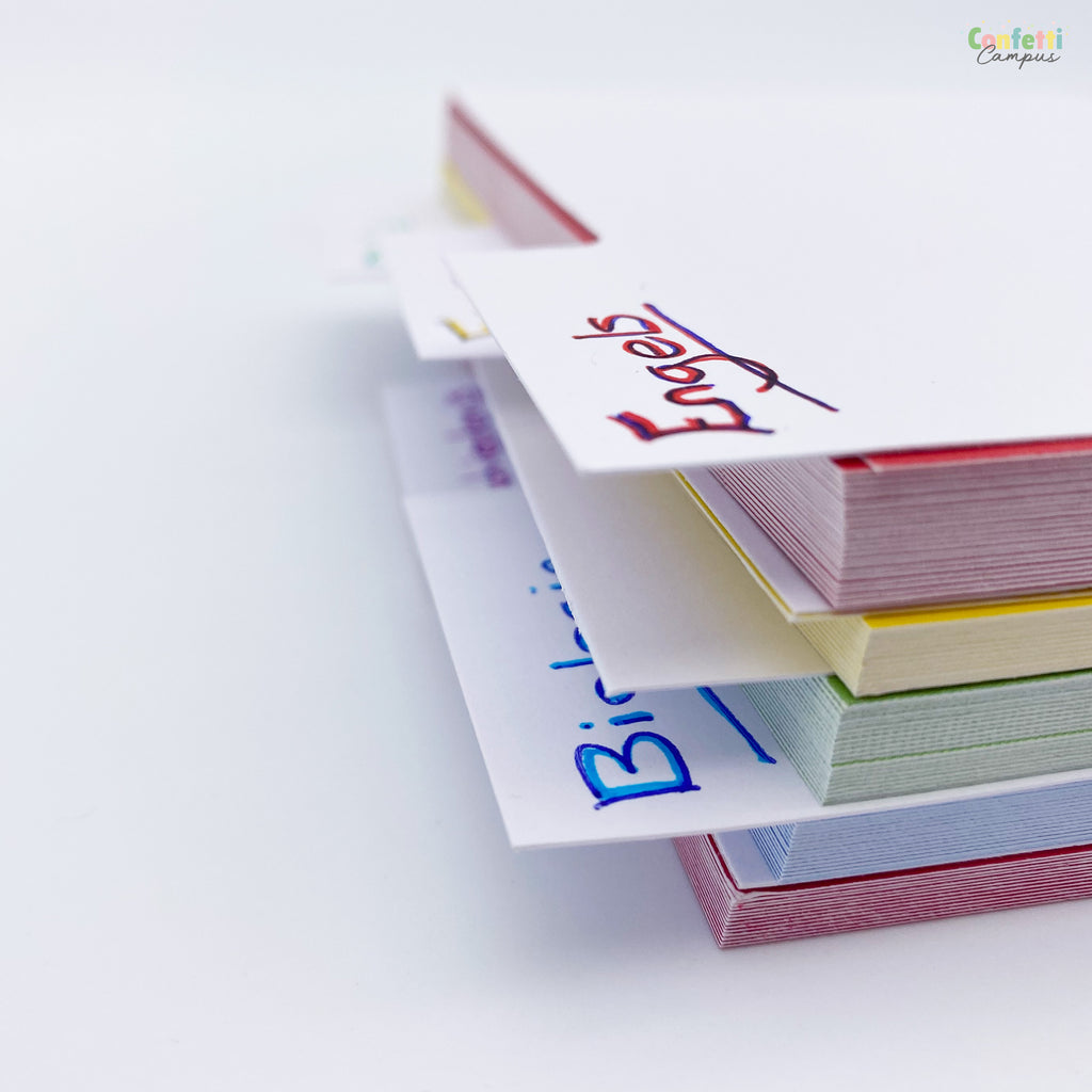 Leitner Flashcards Tabs A7 Set of 12