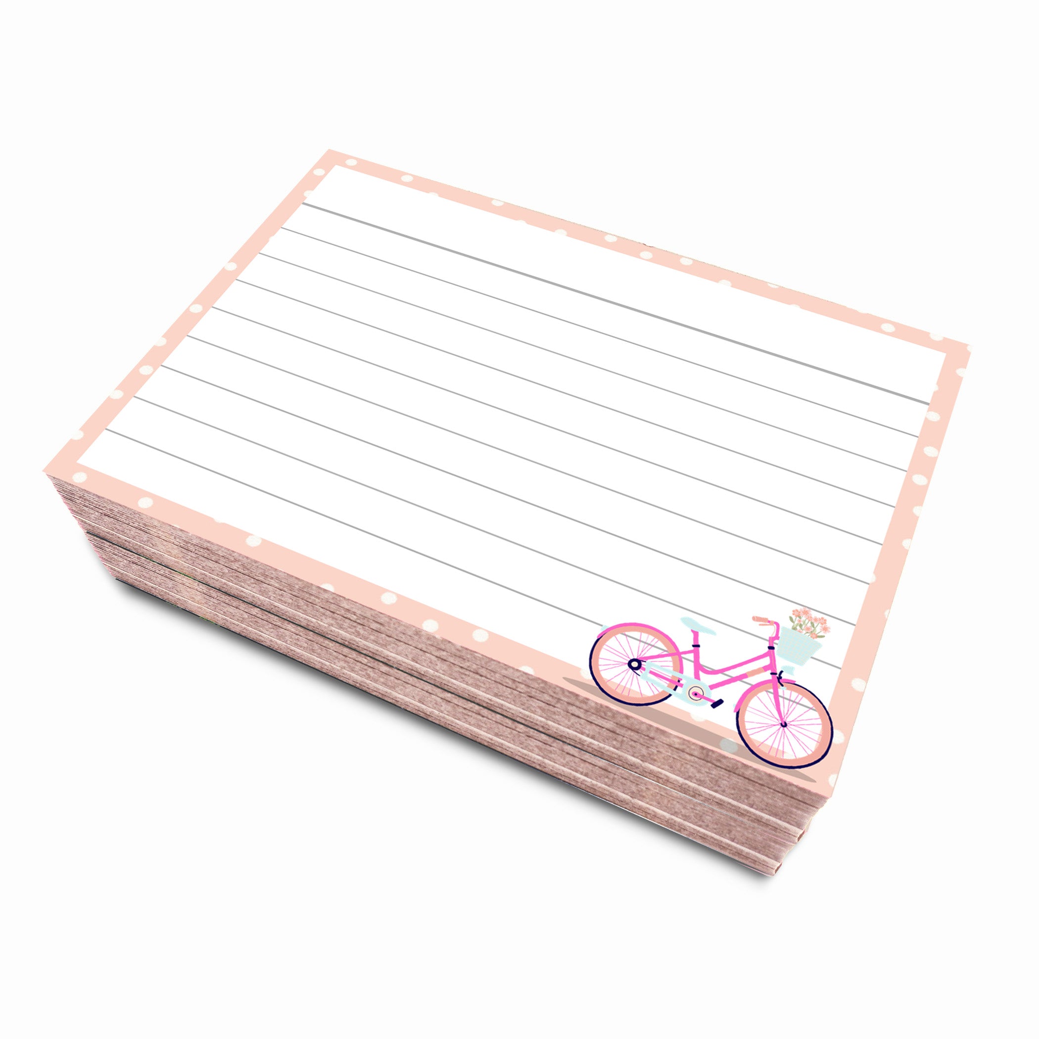 Leitner Flashcards A7 Lined Dutch Style Bicycle peach - mood