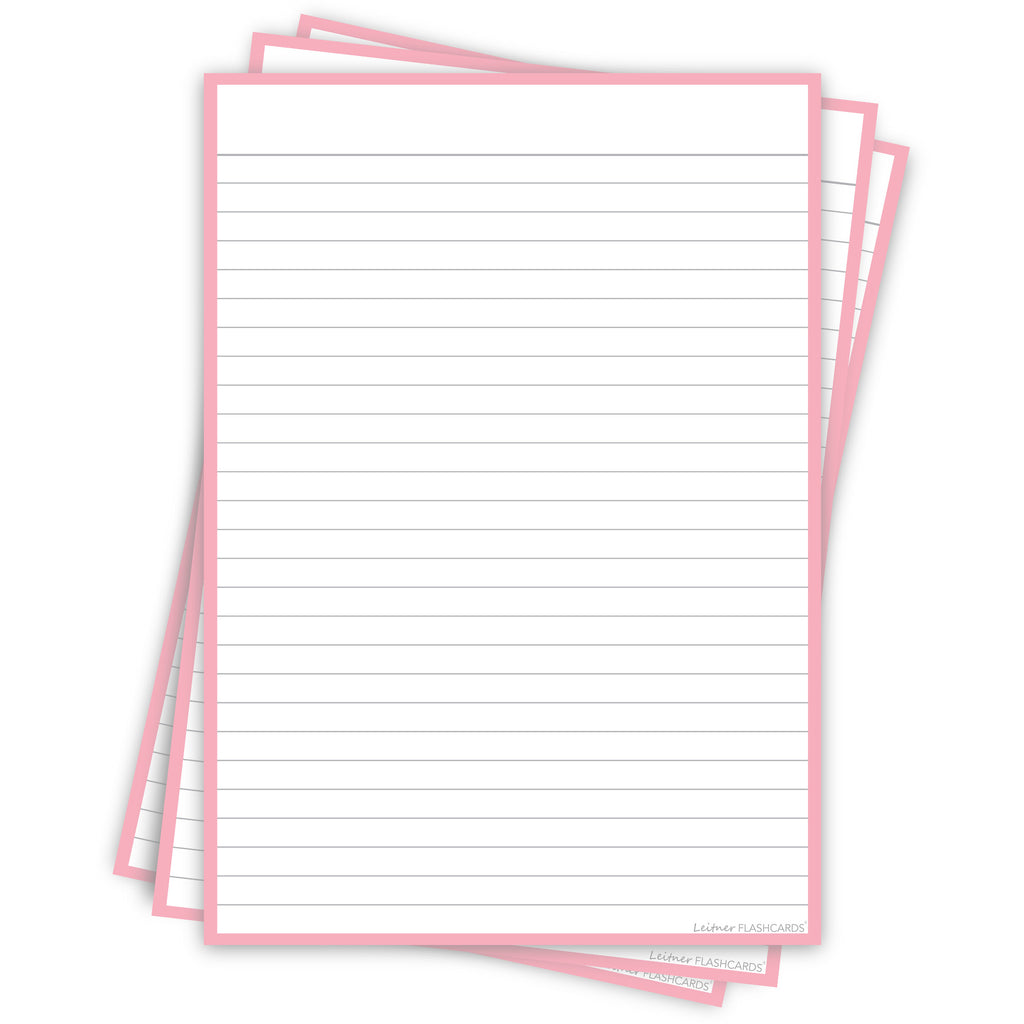 Leitner Flashcards A5P Pastel Lined pink