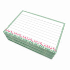 Leitner Flashcards A7 Lined Dutch Style Tulips green - mood