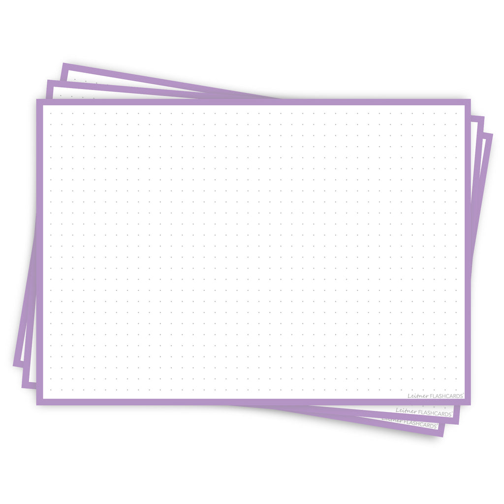 Leitner Flashcards A5L Pastel Dotted purple