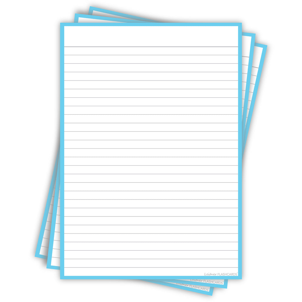 Leitner Flashcards A5P Pastel Lined blue