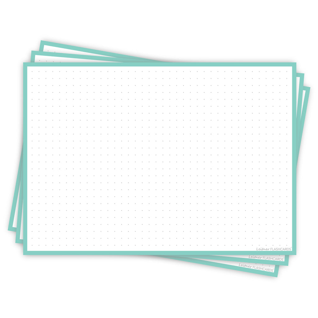 Leitner Flashcards A5L Pastel Dotted green