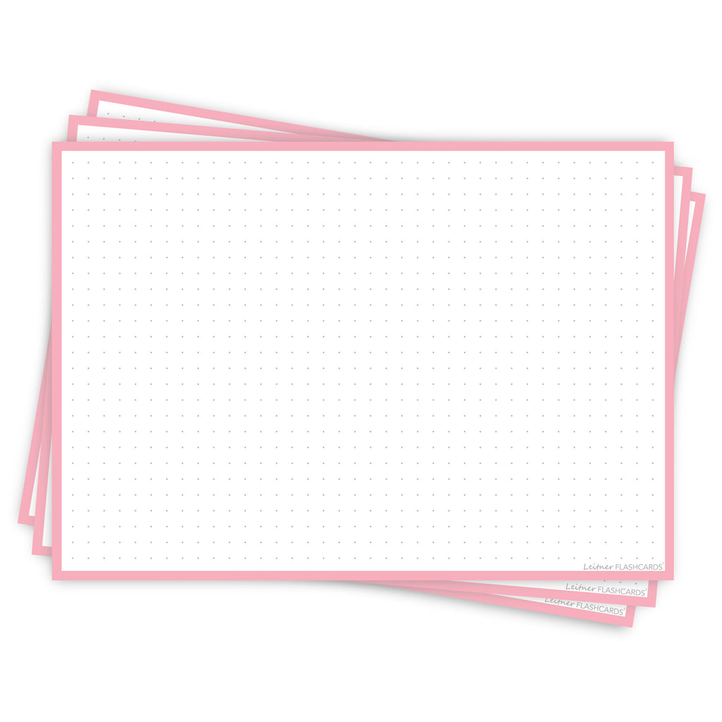 Leitner Flashcards A5L Pastel Dotted pink