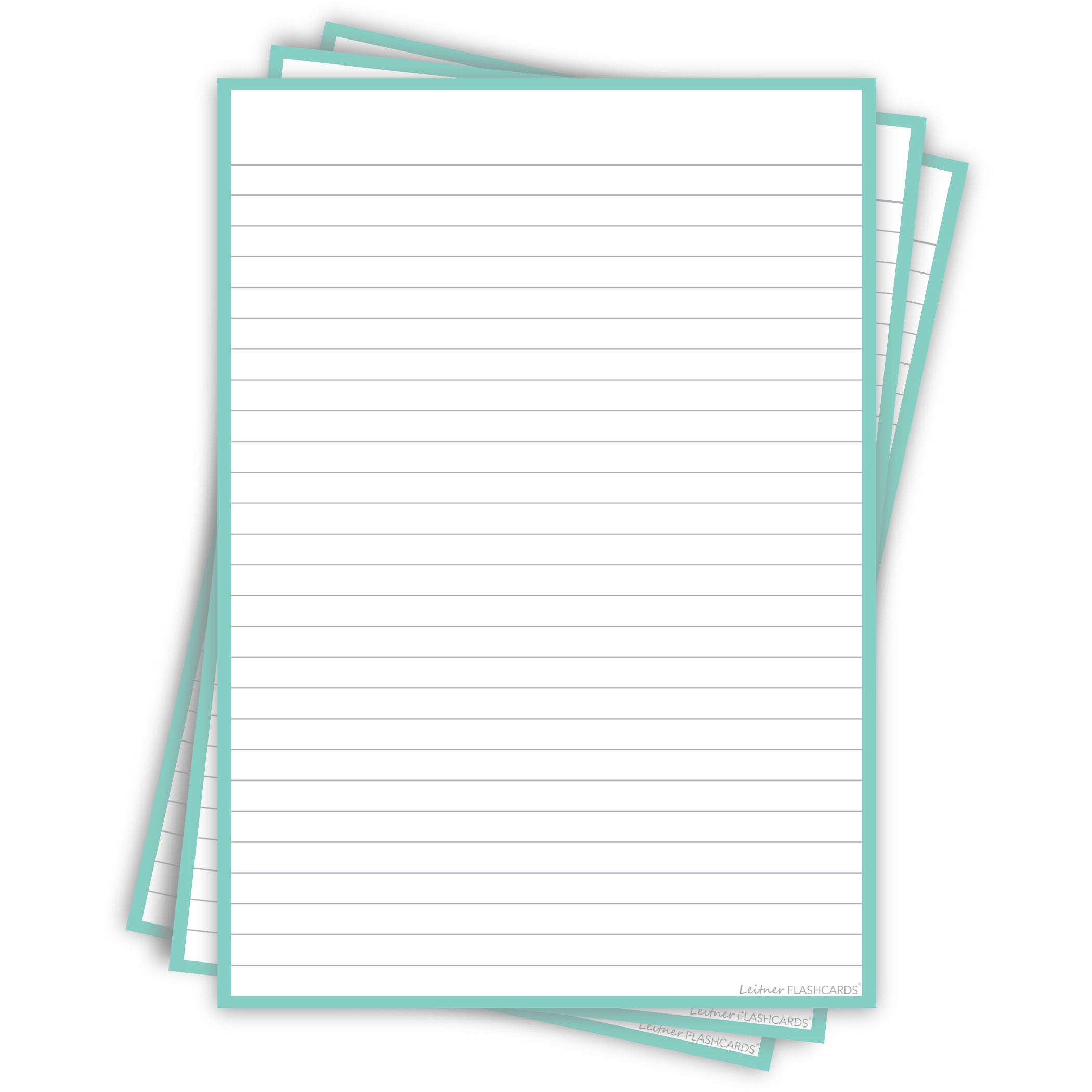 Leitner Flashcards A5P Pastel Lined green