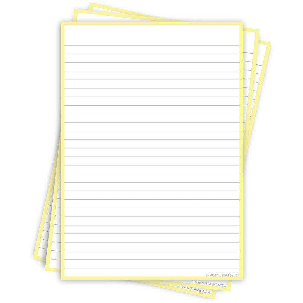 Leitner Flashcards A5P Pastel Lined yellow
