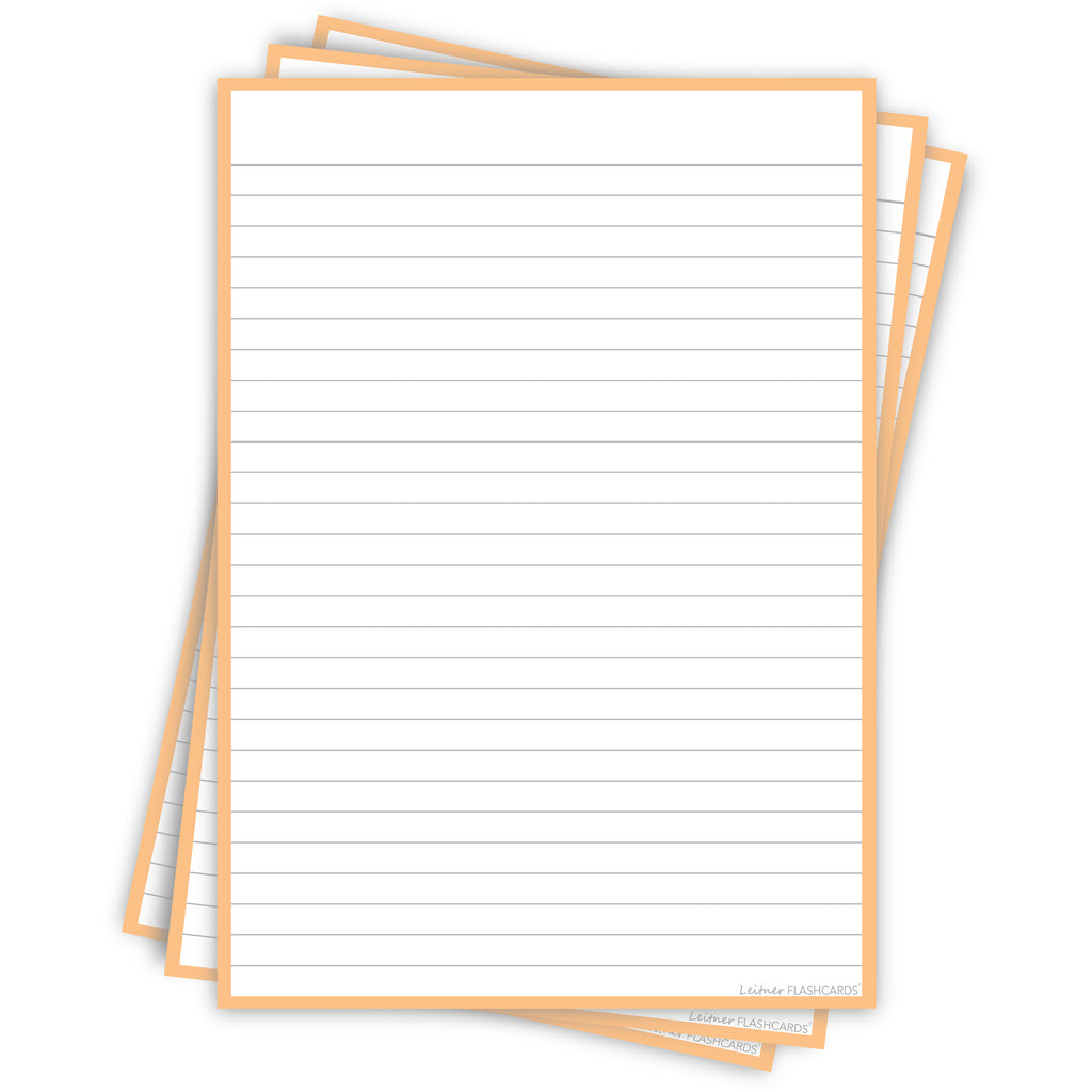 Leitner Flashcards A5P Pastel Lined orange