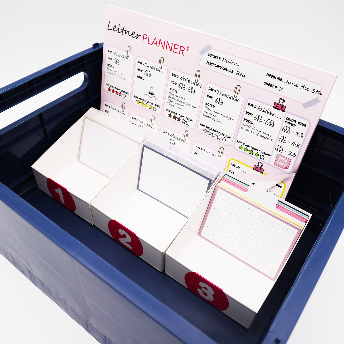 Forma JOE Flashcard Storage Box A5 Dark Blue