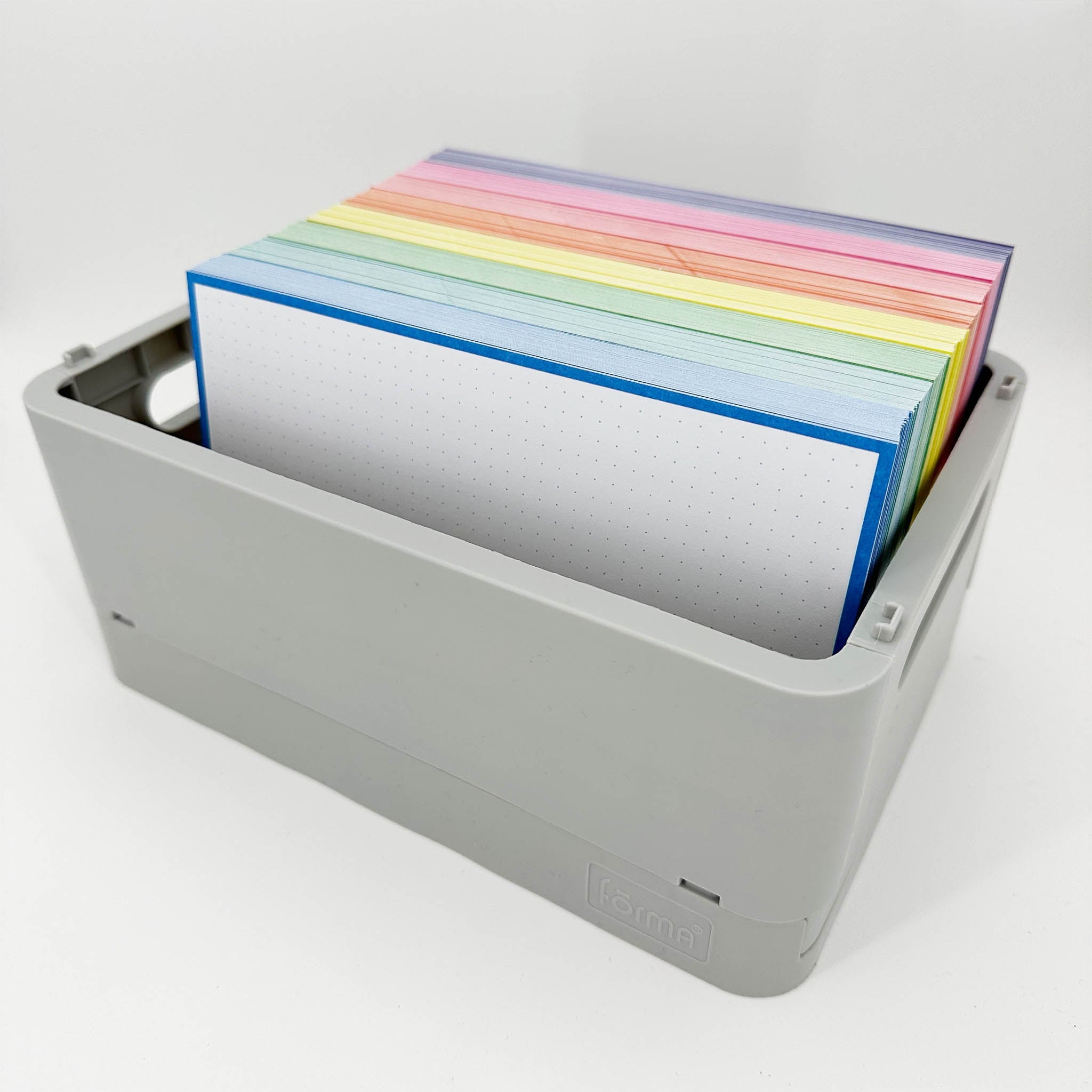 Leitner Flashcards A5 Classic Dotted blue in storage box
