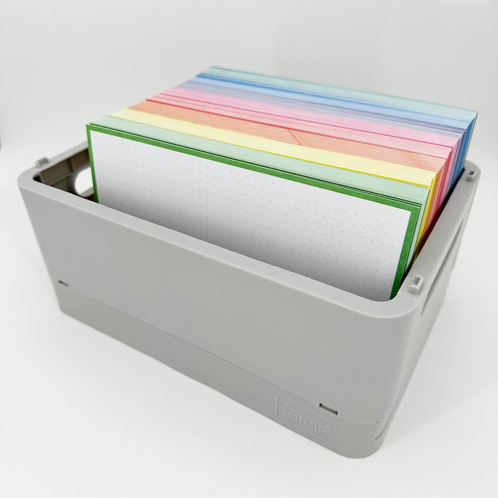 Leitner Flashcards A5 Classic Dotted green in storage box