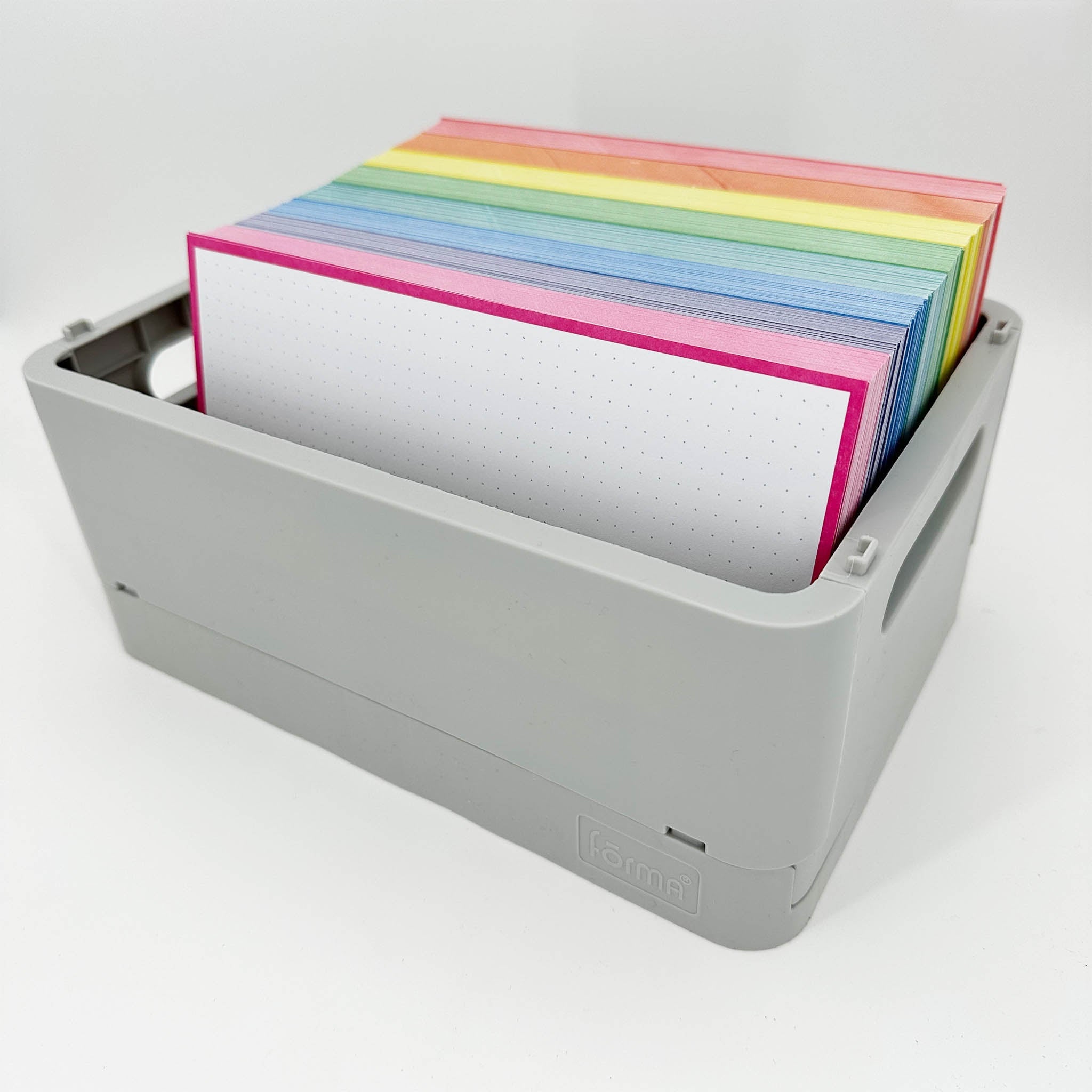 Leitner Flashcards A5 Classic Dotted pink in storage box