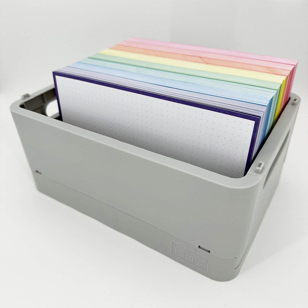 Leitner Flashcards A5 Classic Dotted purple in storage box