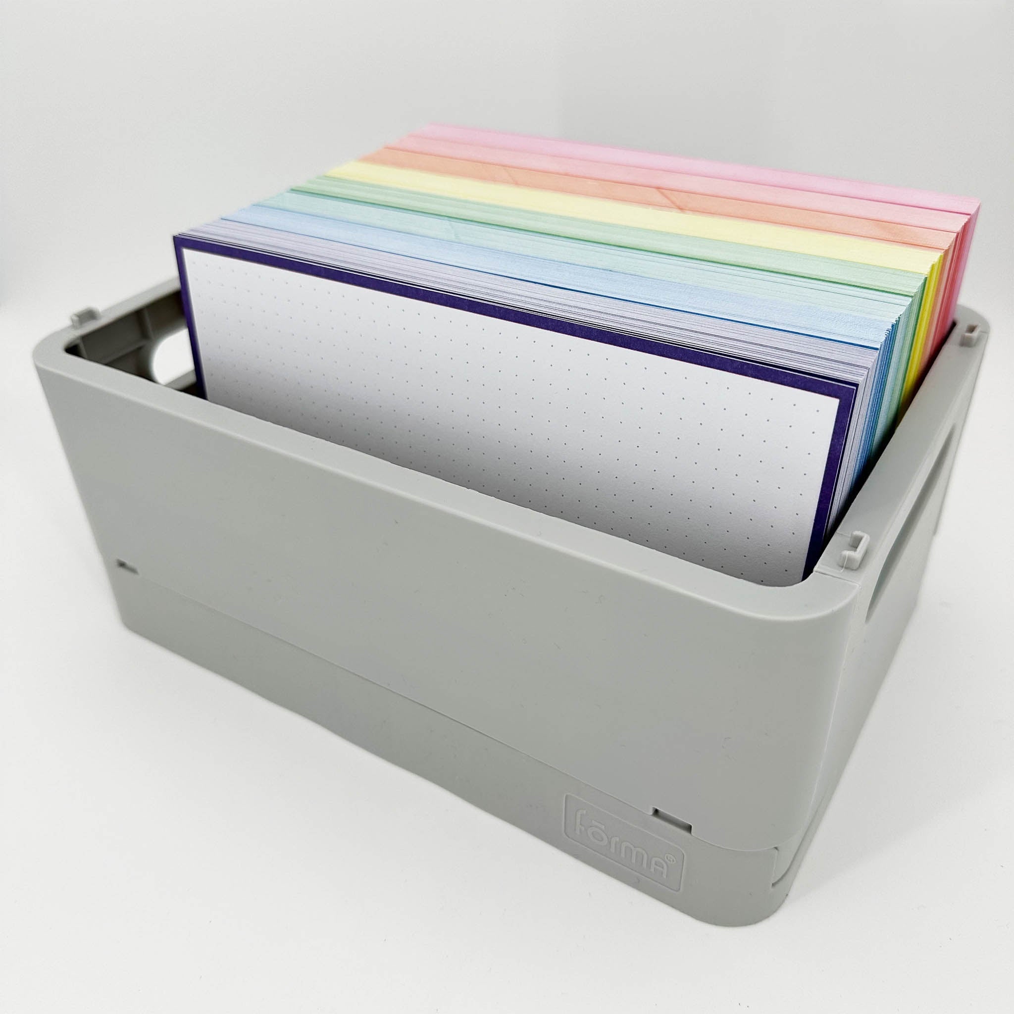 Leitner Flashcards A5 Classic Dotted purple in storage box