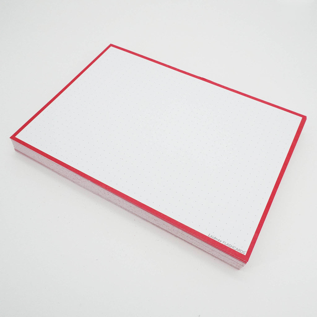Leitner Flashcards A5 Classic Dotted red