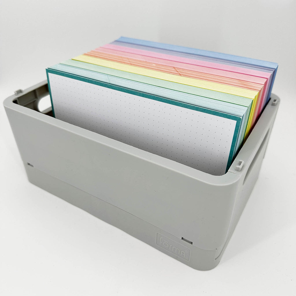 Leitner Flashcards A5 Classic Dotted turquoise in storage box