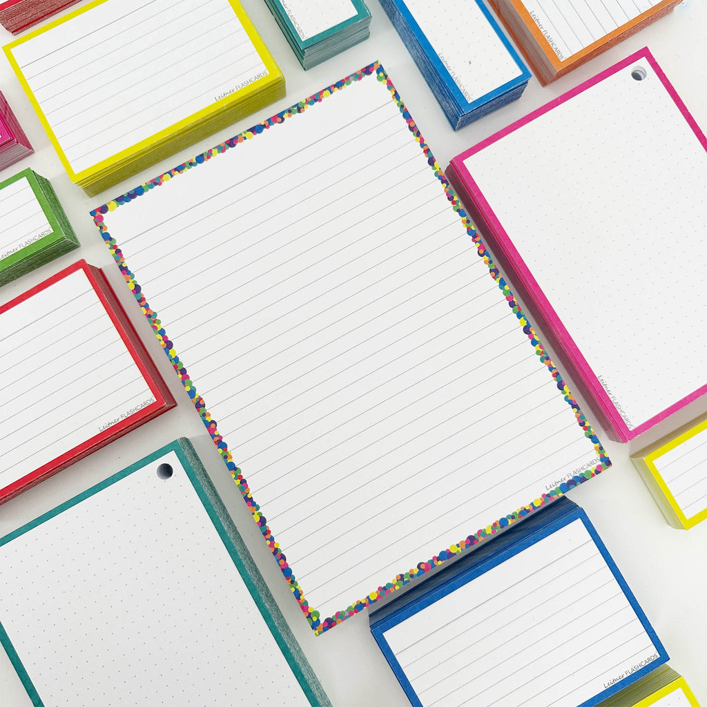 Leitner Flashcards A5 Classic Lined confetti