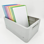 Leitner Flashcards A5 Classic Lined green in storage box