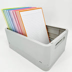 Leitner Flashcards A5 Classic Lined orange in storage box