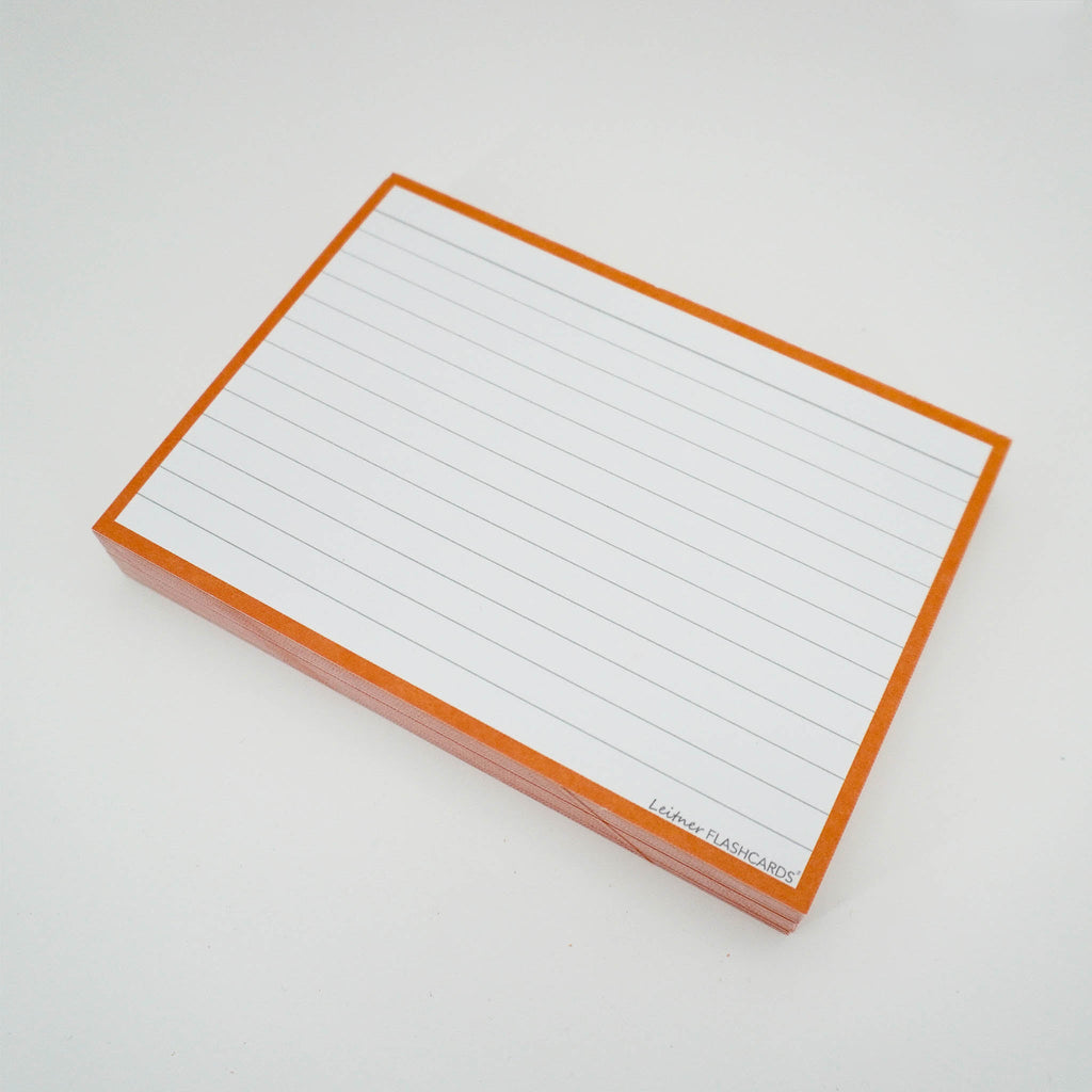 Leitner Flashcards A5 Classic Lined orange lifestyle