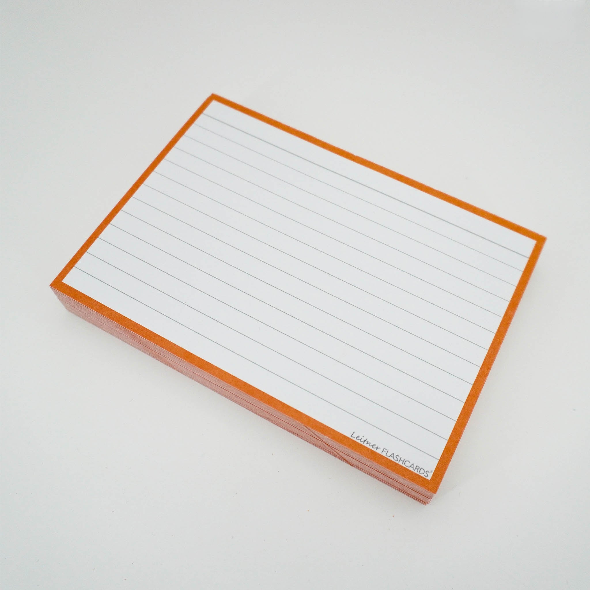 Leitner Flashcards A5 Classic Lined orange lifestyle