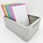 Leitner Flashcards A5 Classic Lined pink in storage box