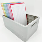 Leitner Flashcards A5 Classic Lined red in storage box