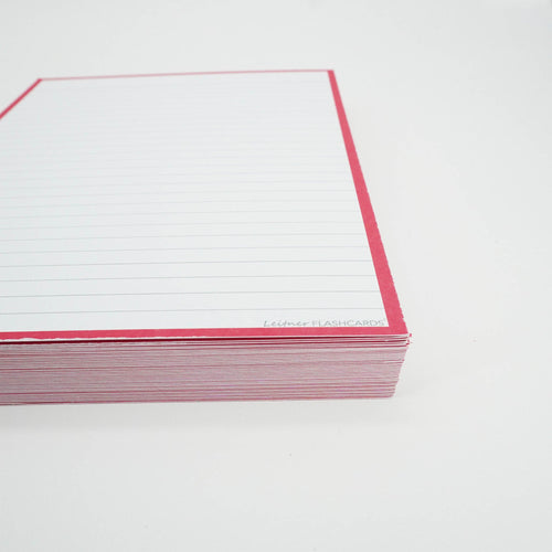 Leitner Flashcards A5 Classic Lined red