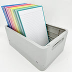 Leitner Flashcards A5 Classic Lined turquoise in storage box