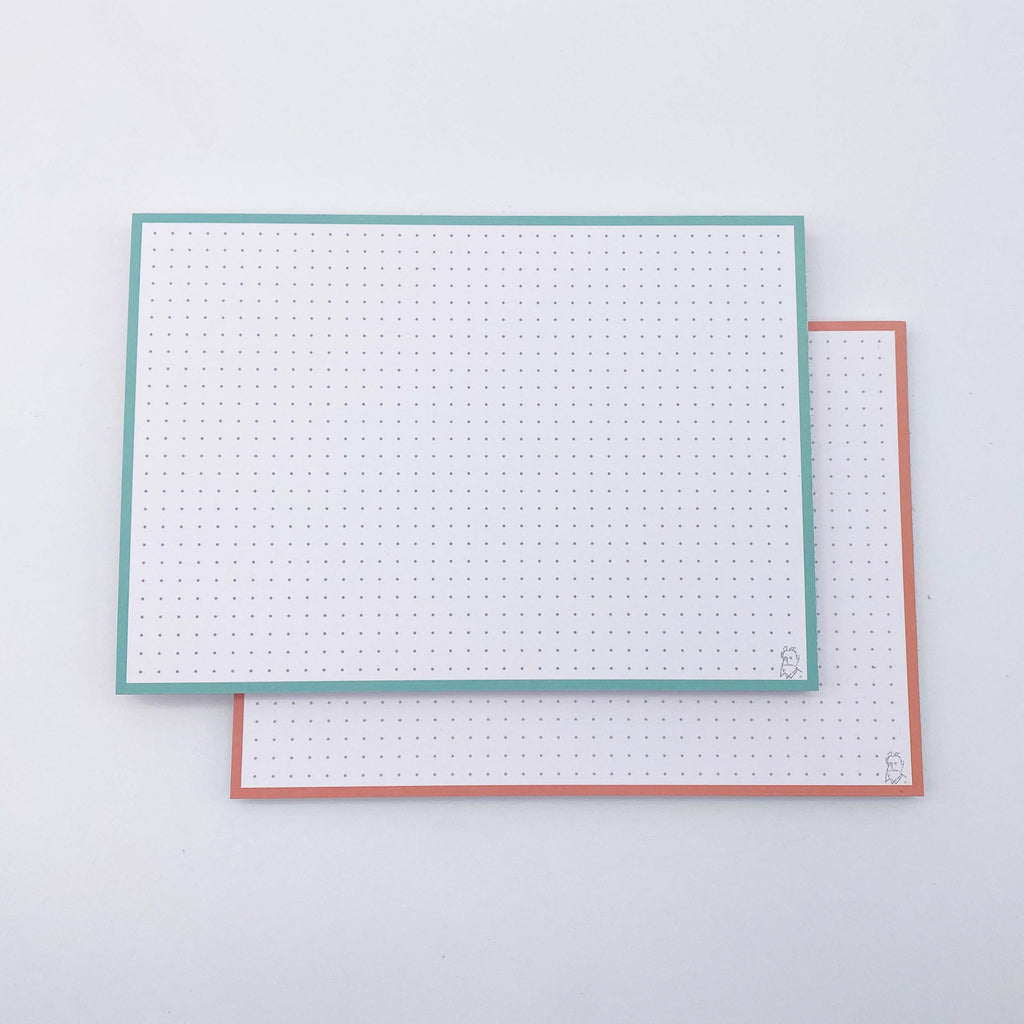Leitner Flashcards A5 Duo Dotted - Mint-Peach Ice Tea