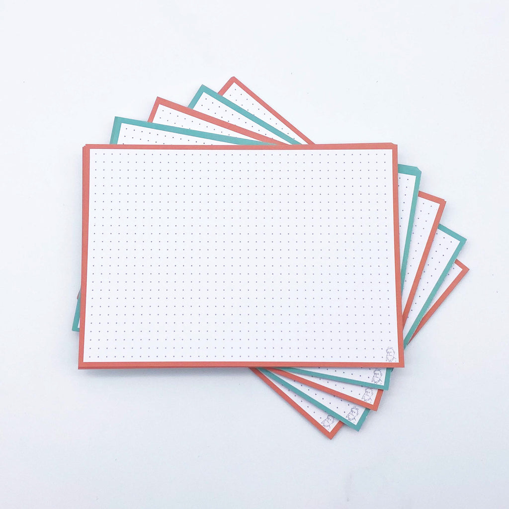 Leitner Flashcards A5 Duo Dotted - Mint-Peach Ice Tea