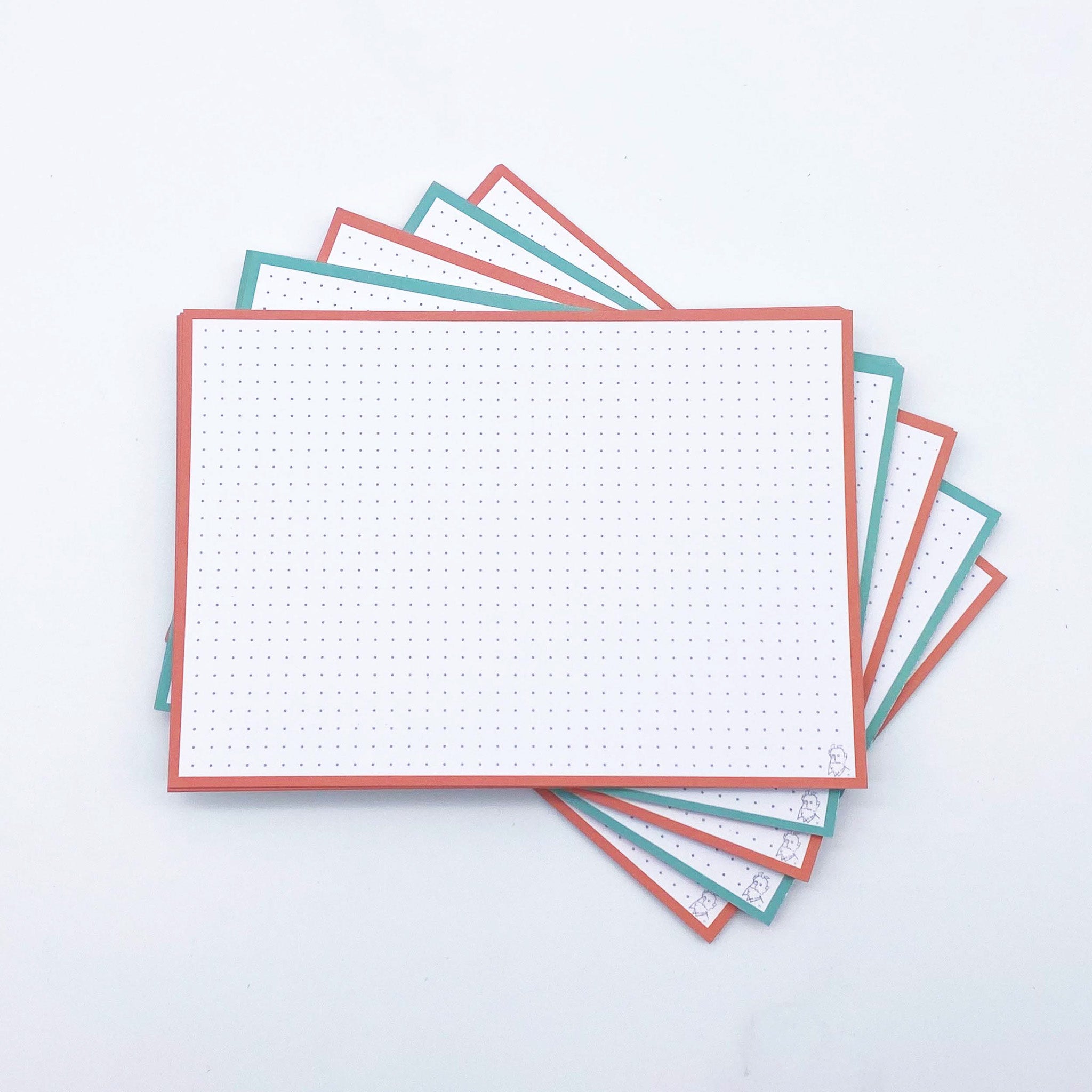 Leitner Flashcards A5 Duo Dotted - Mint-Peach Ice Tea