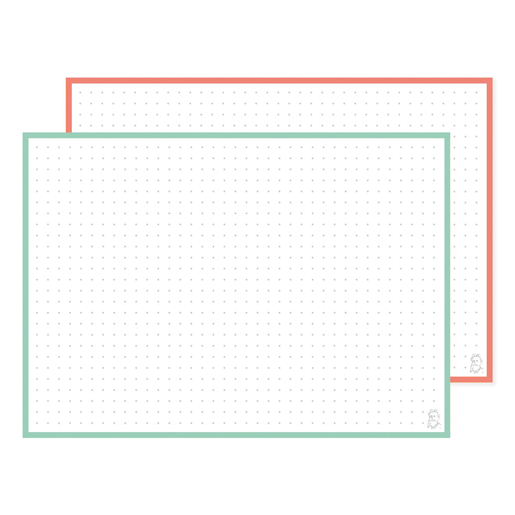 Leitner Flashcards A5 Duo Dotted - Mint-Peach Ice Tea