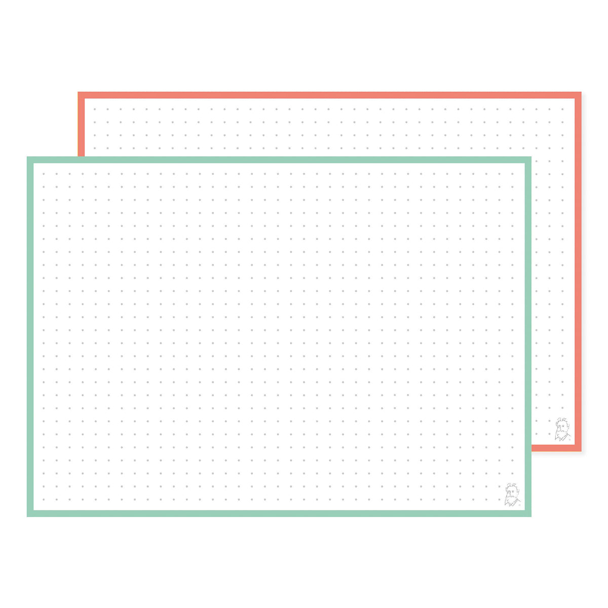 Leitner Flashcards A5 Duo Dotted - Mint-Peach Ice Tea